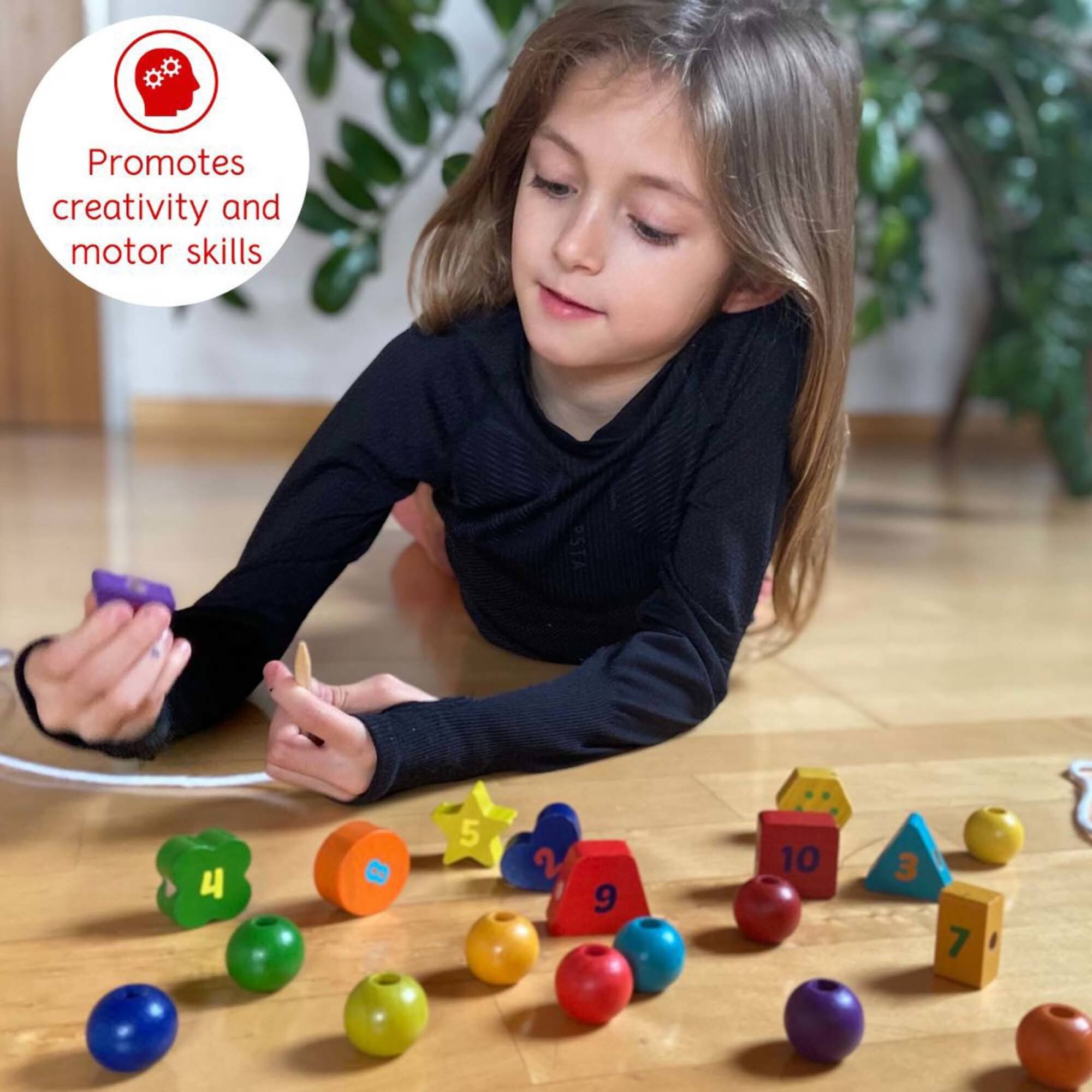 Extasticks Threading Lino Wooden Lacing Beads